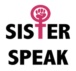 A logo reading "Sister Speak"